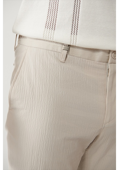 Avva Erkek Bej Yandan Cepli Esnek Kumaşlı Gofreli Pamuklu Lightweight Relaxed Fit Pantolon A41y3202