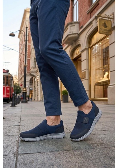 Fort 2023 Anatomik Rahat Esnek Bağcıksız Erkek Sneaker Ayakkabı Lacivert