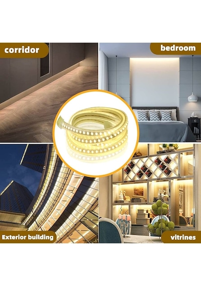 5metre 240 Led/m Şerit Led Hortum 6500k Soğuk Beyaz Kendinden Yapışkanlı Güçlü Smd2835 12v Dc Ip20