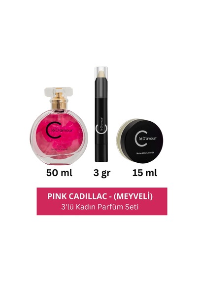 Pink Cadillac Meyveli/çiçeksi Women - 3 Lü Kadın Parfüm Seti 50 Ml - Vegan Diğer