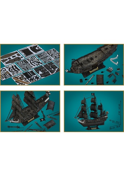 Queen Anne's Revenge 3d Puzzle 293 Parça Led işıklı