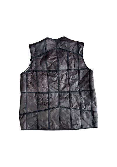 Lnleather Patchwork Içi Kürk-Dışı Süet Hakiki Deri Acı Kahverengi Yelek