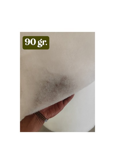 Vatka Elyaf 90gr./m² En:100cm/boy:200cm - Sarma Elyaf - Yorgan Elyafı - Mont Elyafı Beyaz 90gr./m²