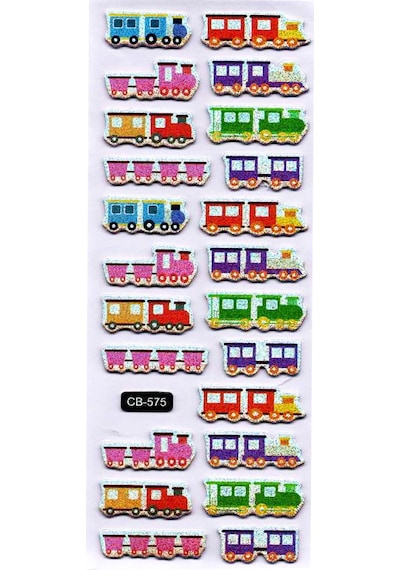 Sticker Kabartmalı Sticker Defter Planlayıcı Etiket Cb575 16x7 Cm- Renkli Tren Çok Renkli