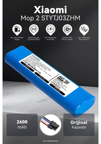 Xiaomi Mi Vacuum Mop 2 Stytj03zhm 2600mah Süpürge Bataryası M.ö