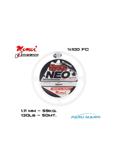 Momoi Hi-catch Neo %100 Fc Shock Leader 1.11mm-49kg. 50mt.