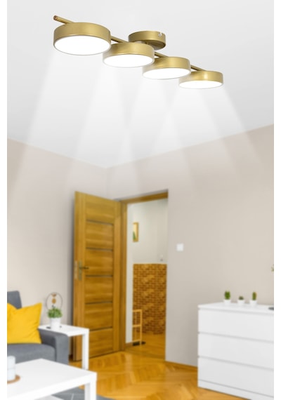 Tual Modern Salon Yatak Odası Giyinme Odası Mutfak Beyaz Işık Ledli Eskitme Renk 4 Lü Led Avize Eskitme4 Eskitme4