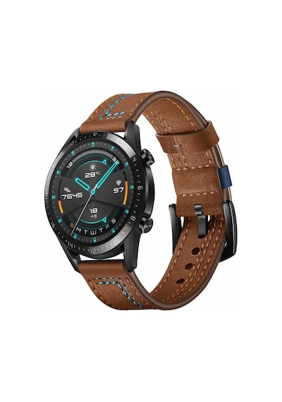 Galaxy Watch 42mm 20mm Uyumlu Krd-19 Deri Zore Kordon-kahverengi