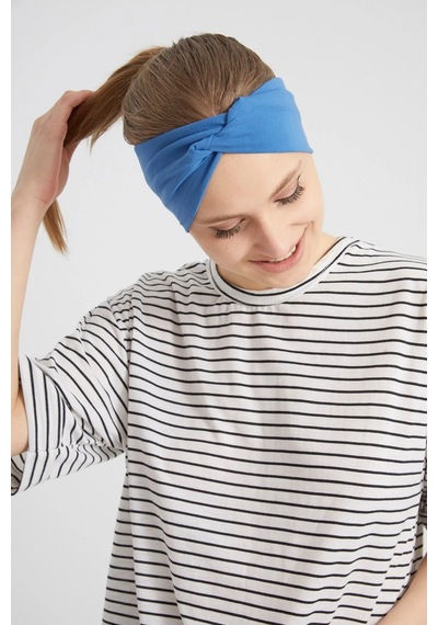 Kadın Çapraz Bağlamalı Pamuklu Penye, Kaymaz, Yumuşak, Esnek, Saç Bandı Bandana Mor