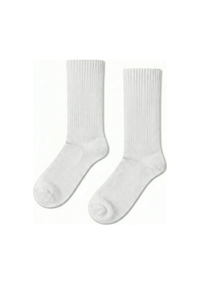 Carnaval Socks Düz Beyaz Desensiz Renkli Spor Çorap Çok Renkli