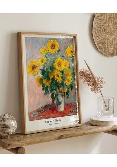 Çerçevesiz Poster Claude Monet Ayçiçeği Buketi