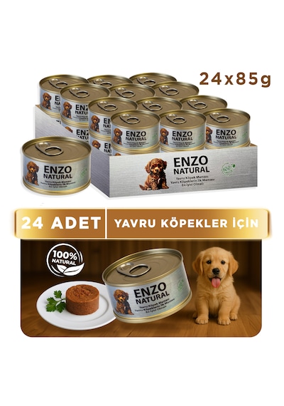 Natural Kuzu Etli Yavru Yaş Köpek Maması 85 Gr X24