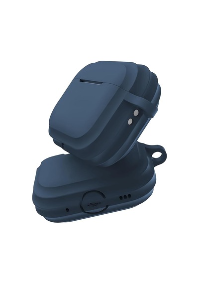 Airpods 3 Uyumlu Rubber Silicone Case Kancalı Yumuşak Silikon Kılıf Airpods 3 Uyumlu Kulaklık Kılıfı Mavi