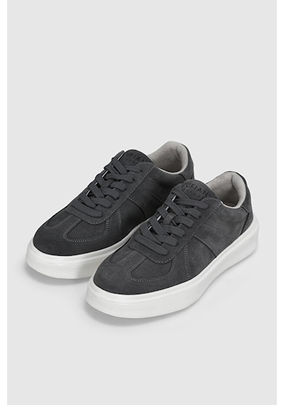 Lufian Jaques Erkek Süet Deri Sneakers Ayakkabı Süet Gri Beyaz