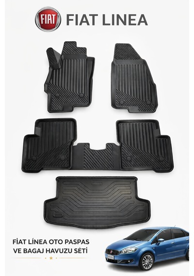Fiat Linea 2007+ 3d Oto Paspas Ve Bagaj Havuzu İkili Set