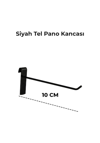 Tel Pano Kancası 10 Cm Siyah Raf Askısı Raf Kancası Mağaza Düzenleme 400 Adet