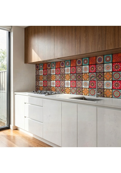 30x60 Cm Kendinden Yapışkanlı Duvar,banyo,tezgah Arası Kaplama Çok Renkli 9-1-30x60-6