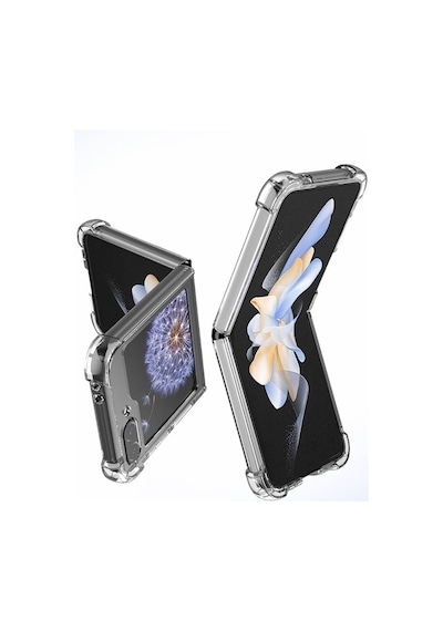 Galaxy Uyumlu Z Flip 6 Kılıf Tchs Nitro Anti Shock Silikon - Şeffaf Şeffaf