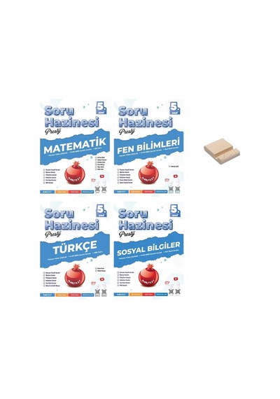 5. Sınıf Prestij Matematik Fen Bilimleri Türkçe Ve Sosyal Soru Hazinesi 4lü Set+ Telefon Tutucu