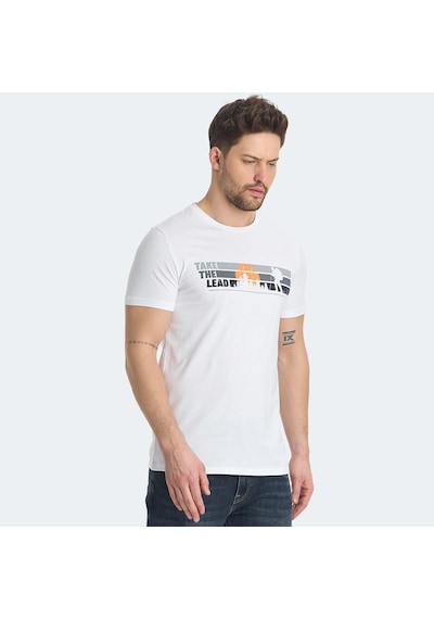 Slazenger RASA IN Erkek Baskılı Beyaz Tişört