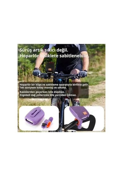 Etashop Bisiklet Bluetooth Hoparlör Taşınabilir Su Geçirmez Çift Bağlantı Fm Radyo Mor