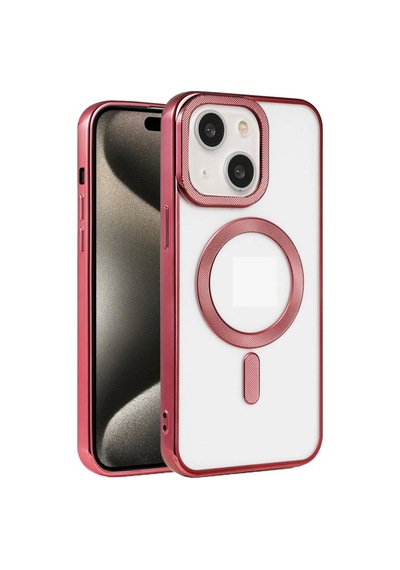 Apple Uyumlu iPhone 15 Kılıf Pütür Dizayn Magsafe Şeffaf Krns Case