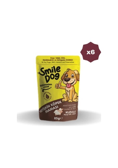 Jungle Smile Dog Pouch Köpek Küçük-orta Irk Kuzulu 85 Gr - 6 Adet
