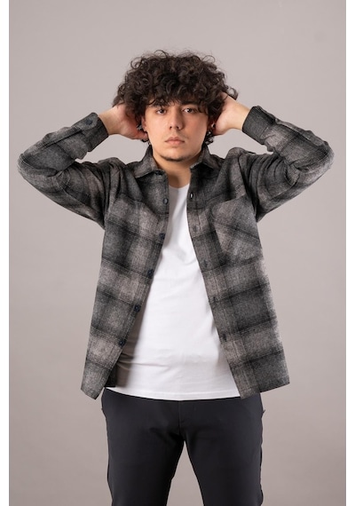 Bican Cepli Oversize Erkek Oduncu Gömlek