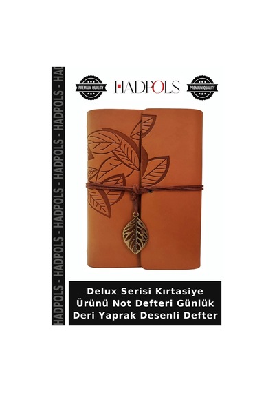 Delux Serisi Kırtasiye Ürünü Not Defteri Günlük Deri Yaprak Desenli Defter Çok Renkli