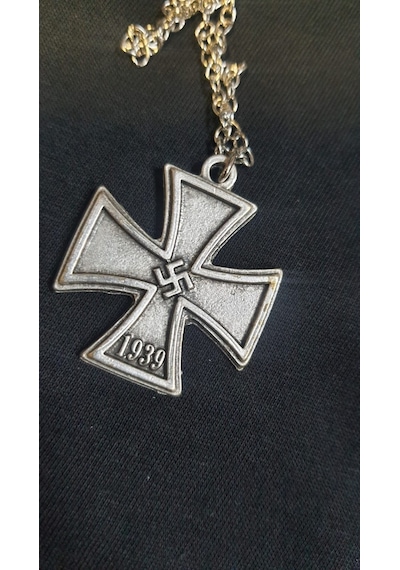 Swastika Cross Antik Kolye Gümüş