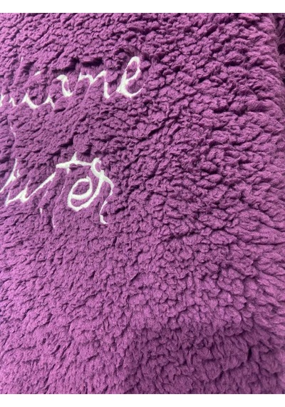 Rukod Kadın Uzun Kollu Kalın Mor Renk Peluş Bisiklet Yaka Pijama Takımı Mor