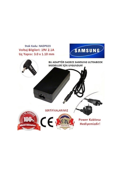 Samsung Uyumlu 900X4 19V 2.1A Adaptör