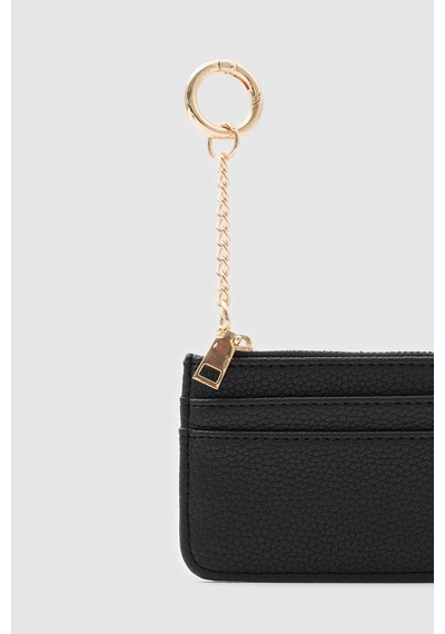 Shule Bags Nook Fermuarlı Charm Kartlık Siyah
