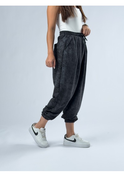 Cocopelli Siyah Baskılı Kadın Jogger Pantolon Coc3343