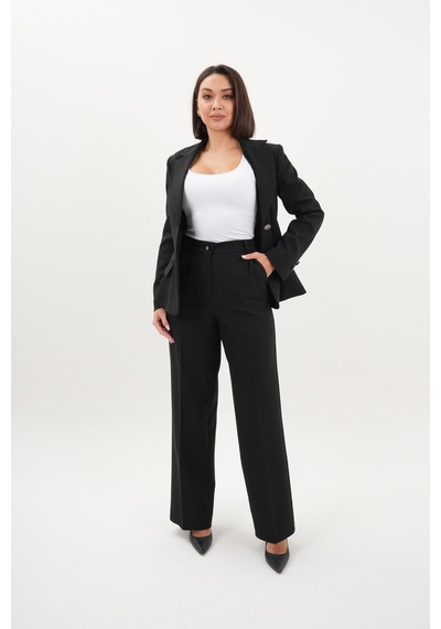 Velnara Moda Siyah Modern Klasik Kadın Takım Elbise - Düğme Detaylı Ceket & Boru Paça Pantolon Siyah - 942442082 Siyah Velnara Moda Siyah Modern Klasik Kadın Takım Elbise - Düğme Detaylı Ceket & Boru Paça Pantolon Siyah - 942442082 Siyah