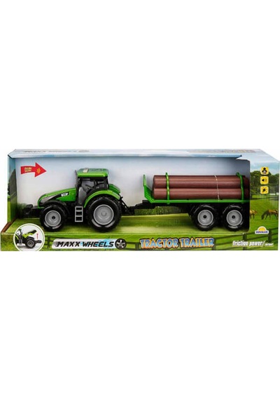 Sunman Oyuncak Maxx Wheels Sesli Ve Işıklı Römorklu Traktör 44 Cm