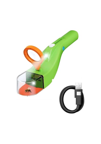 Temel Işıklı Usb Şarjlı Böcek Yakalama Ve İnceleme Aracı, 5x Mercekli Temassız Gözlem Cihazı