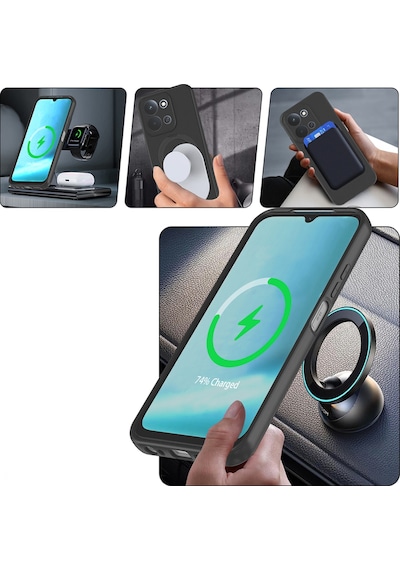 Apple Uyumlu iPhone 11 Kılıf Soft Tasarım Magsafe Halka Stand İçi Kadife Kapak