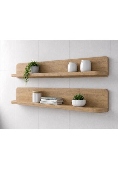 Duvara Monte Katlanır Masa & 2 Li Raf Seti Atlantik Çam 60x90 Cm