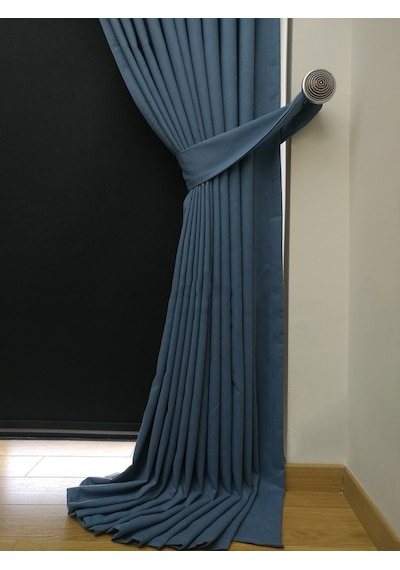 Evdepo Home Deniz Soft Pileli Fon Perde Indigo Mavi