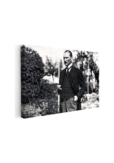 Kanvas Tablo Atatürk Bahçede Bastonlu Duruş Atatürk Tablosu Ev Ofis Duvar Dekoru 1