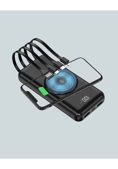 Çoklu Cihaz Uyumu İle Kablolu Ve Kablosuz Şarj - Pratik Powerbank Belirtilmemiş