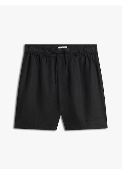 Tommy Hilfiger Ess Lınen Pull On Short Kadın Siyah Şort - Ww0ww49637