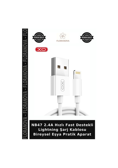 Nb47 2.4a Hızlı Fast Destekli Lightning Şarj Kablosu Bireysel Eşya Pratik Aparat