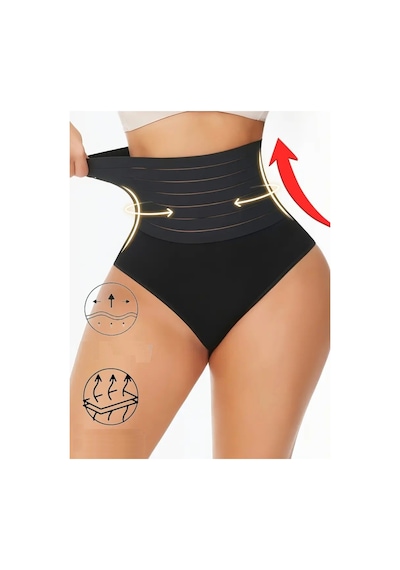 Mistirik Flerna Model Yüksek Sıkılaştırıcı Ve Toparlayıcı String Külot Korse Siyah Renk02