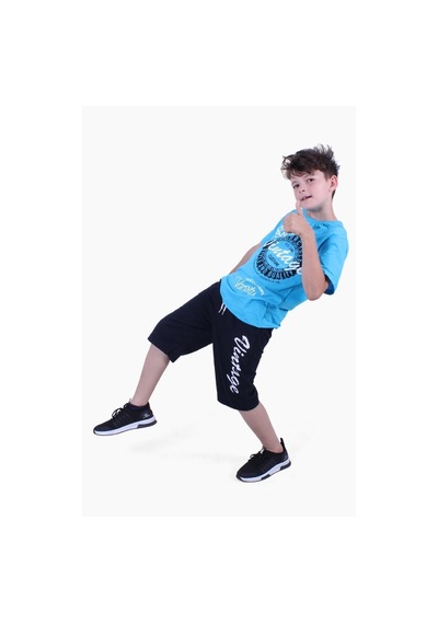 Iba Zone Yazı Baskılı Erkek Çocuk Yazlık Takım Kırmızı