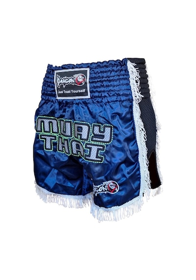 Dragondo Mt3020 Apache Muaythai Şortu Lacivert Püsküllü Nakışlı Muay Thai Şortu Lacivert