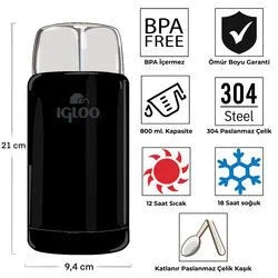 Igloo Legend Yemek Termosu 800ml Siyah
