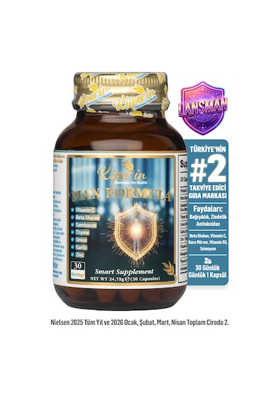 Max Formula Güçlü Bağışıklık C Vitamini, Beta Glukan, Kara Mürver, Sarımsak, D3, Çinko 30kapsül