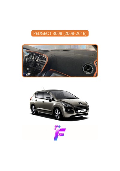 Peugeot 3008 2008-2016 Uyumlu Torpido Örtüsü Yansıma Önleyici Tam Koruma Kolay Montaj J10